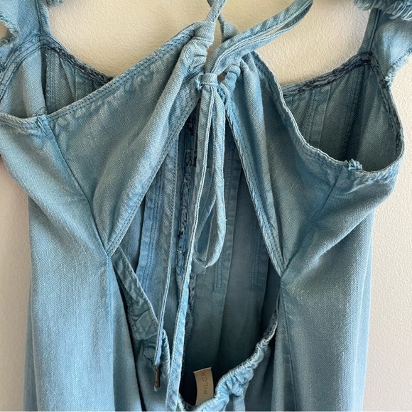 NWT Anthropologie Pilcro Flutter Sleeve Mdi Dress Blue Size Small - Picture 2 of 16